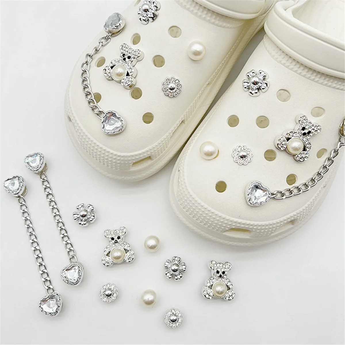 10Pcs Bling Shoe Charms for Girls Women Adult Jewels Shoe Decoration Luxury Clog Charms Accessories