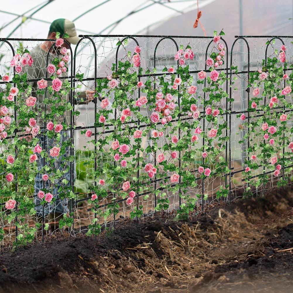 

Garden Cucumber Trellis Large Metal Trellis Detachable Climbing Arch Plants Support for Vegetable Beans Fruit Grow Trellises