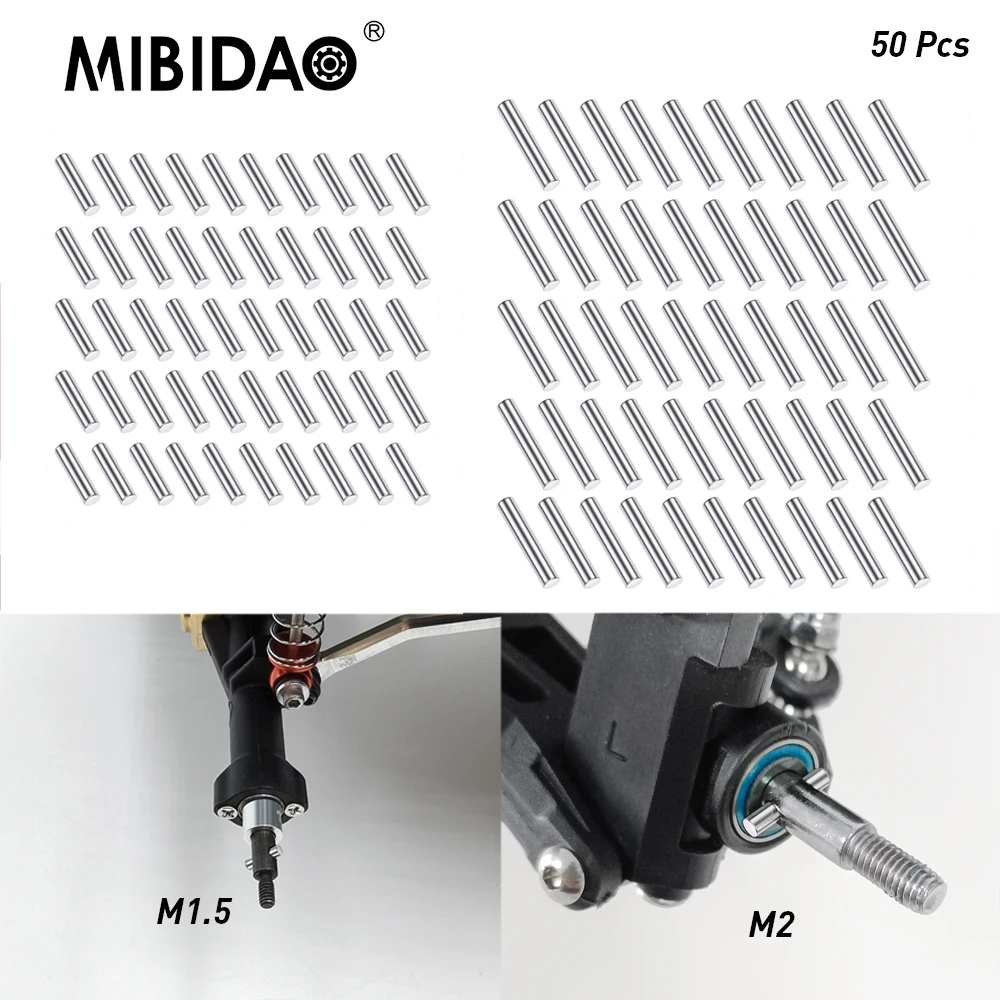 MIBIDAO M1.5 M2 Steel Dowel Pins Fixing Shaft Lock Bar for Axial SCX24 1/24 TRX-4 Axial SCX10 HSP Redcat Wltoys 1/10 RC Car