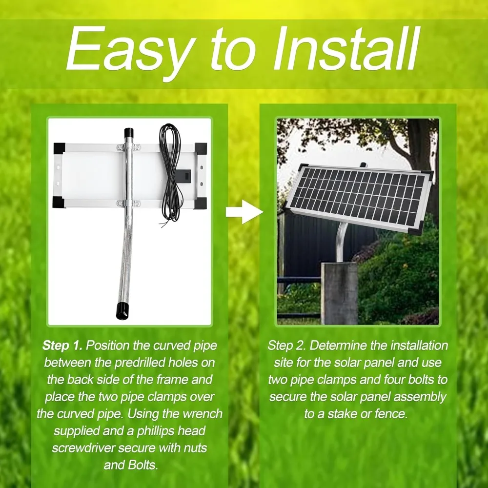 10W Solar Panel Kit for Automatic Gate Openers Compatible with Mighty Mule Systems