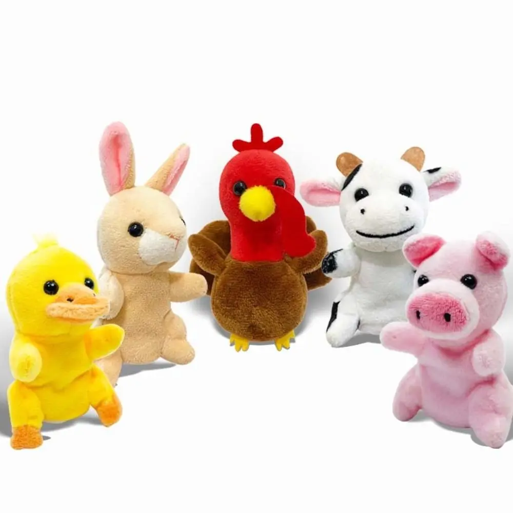 Marionnette à doigt d'animal de ferme, cadeau d'anniversaire, jeu de rôle, marionnette à main d'animal éducatif, marionnettes de dessin animé Kawaii, jouet en peluche, spectacles d'enseignement