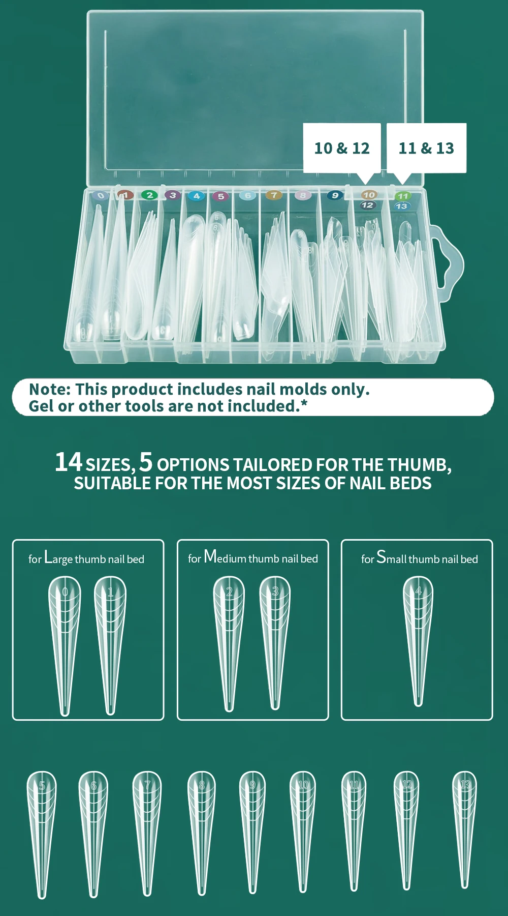 Nailpop Dual Form Formen für Poly-Gel-Nagelverlängerungsset, mehrere Formen, wiederverwendbar, perfekt für DIY-Nagelkunst und Salongebrauch, 70/140 Stück – Detail 4