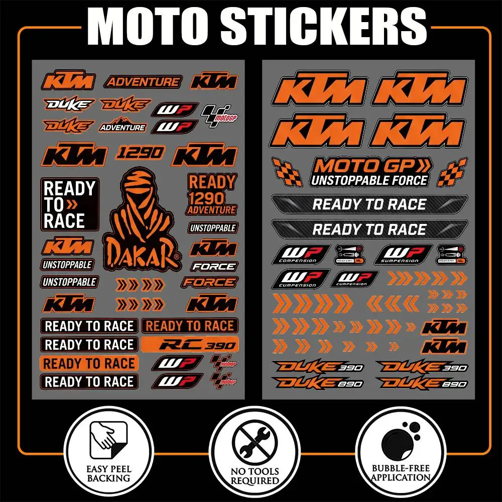 

FOR KTM Universal Multi-Purpose Reflective Waterproof Stickers Scratch Conceal For Auto Bike Helmet Mug Fridge Decoration