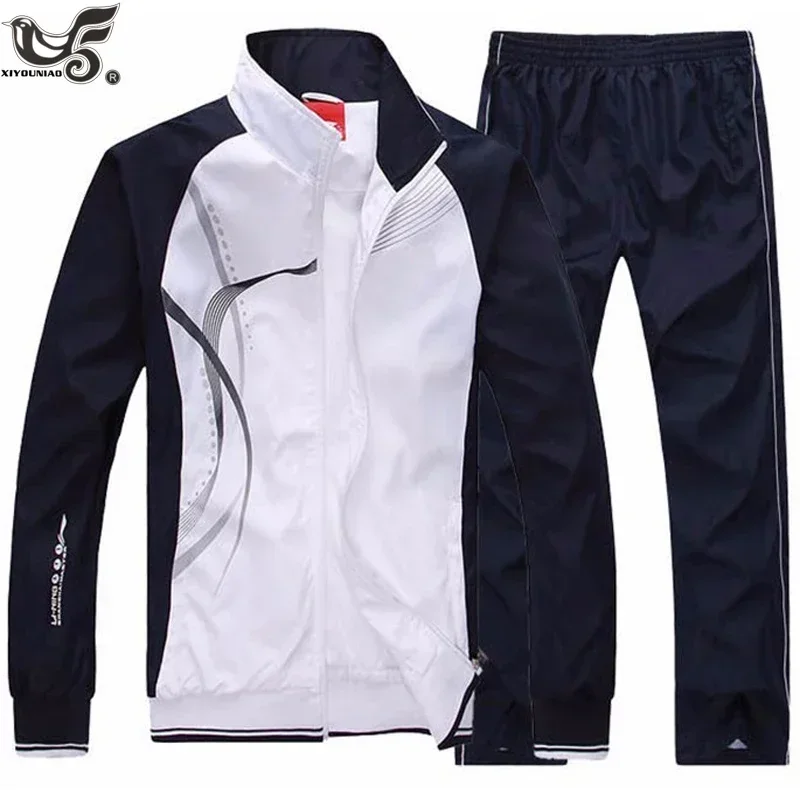 Men's Set Spring Autumn Jogging Sportswear Two Piece Sport Suit Jacket+Sweatpants Sweatsuit Men Basketball Tracksuit Clothing