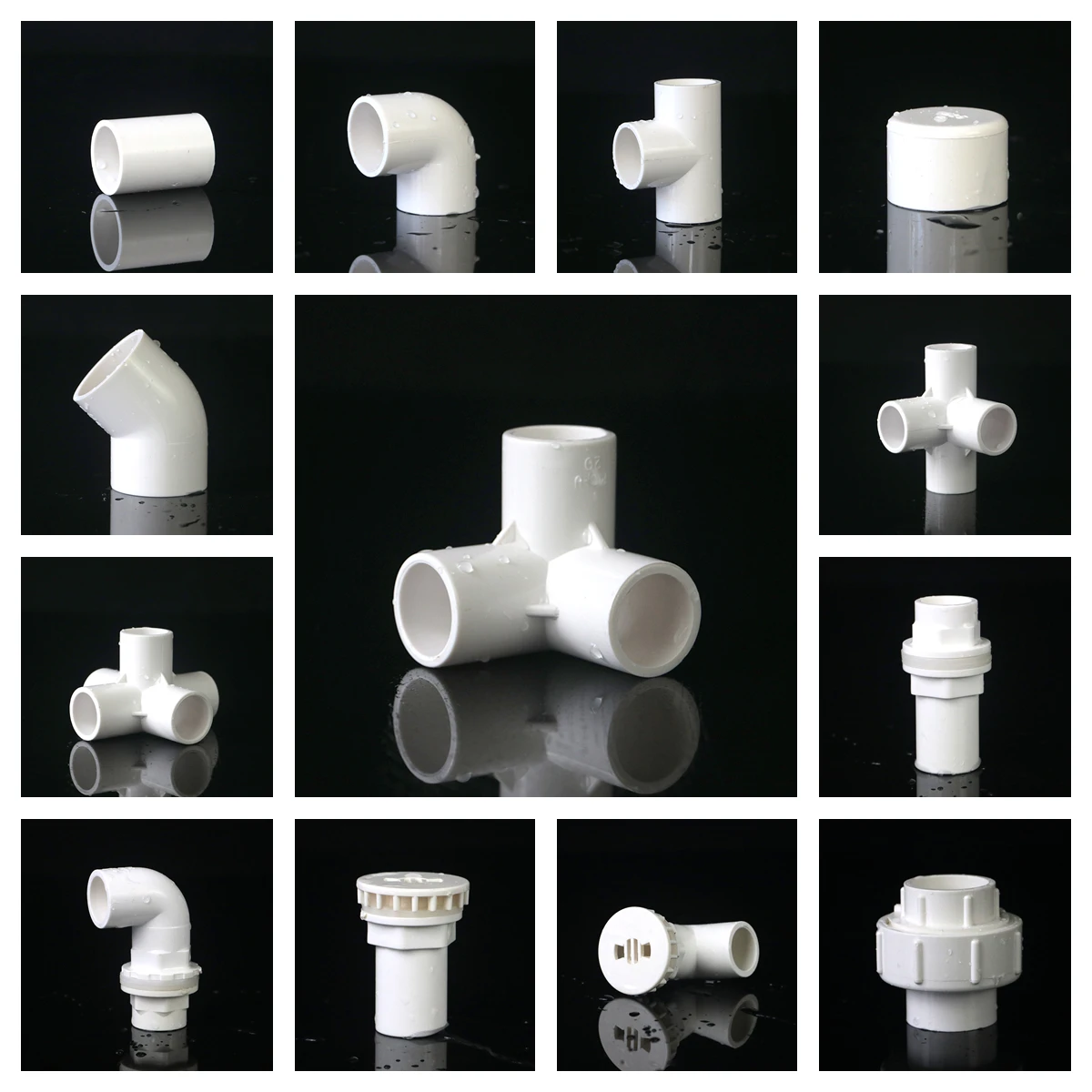 20 25 32mm White PVC Pipe Connectors Elbow Straight Tee Fish Tank Drain Pipe Garden Irrigation Water Supply Tube Drainage Parts