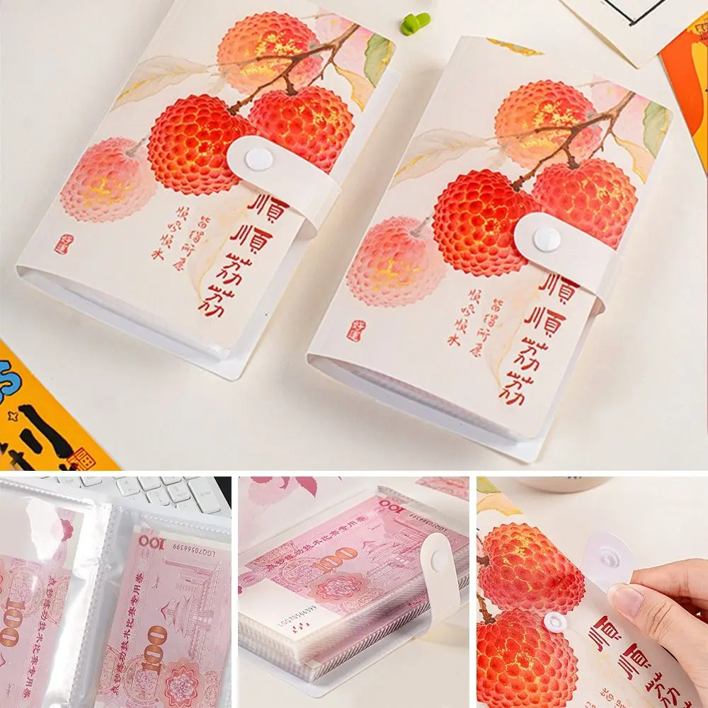Lychee 100 Envelopes Money Saving Challenge Save Money PP Money Collection Book Portable Large Capacity Savings Binder Lovers