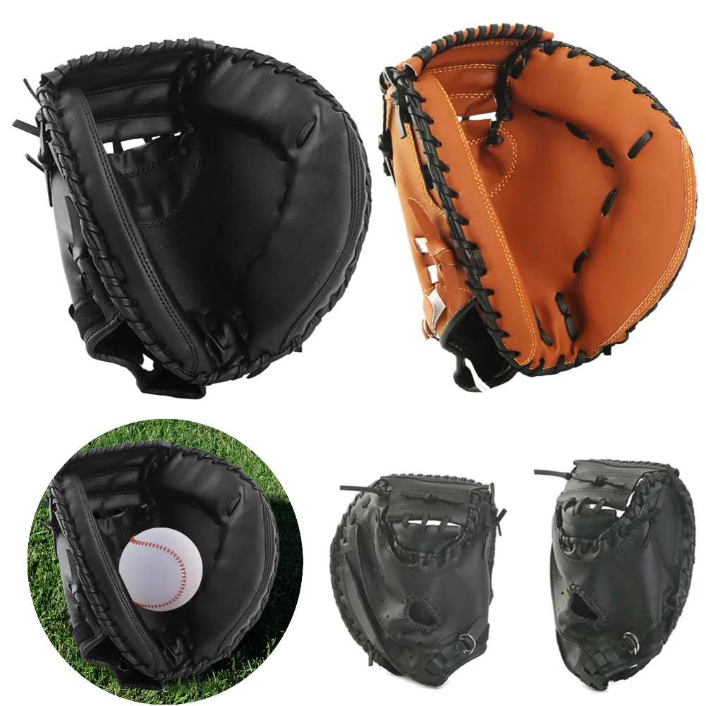 

Baseball Glove PU Leather Baseball Softball Catcher Thicken Softball Glove Wear-resistant Catcher Mitt for Youth Adults Practice