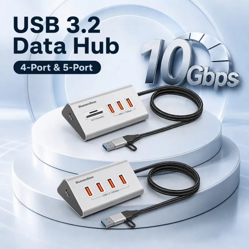 hit productMultifunction USB 3.2 Gen 2 Hub Docking Station 5 In 1 USB-A / USB-C Hub with TF SD Card Reader Aluminum Alloy USB-C