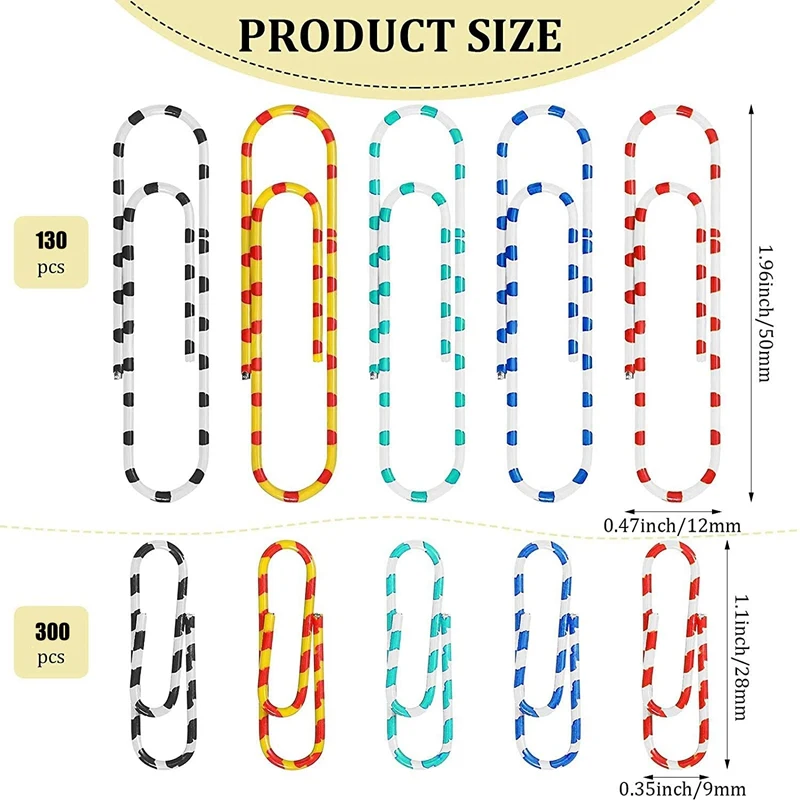 คลิปหนีบกระดาษ430ชิ้นคลิปหนีบกระดาษคลิปหนีบกระดาษสีสำหรับบ้านโรงเรียนการจัดระเบียบเอกสารสำนักงาน