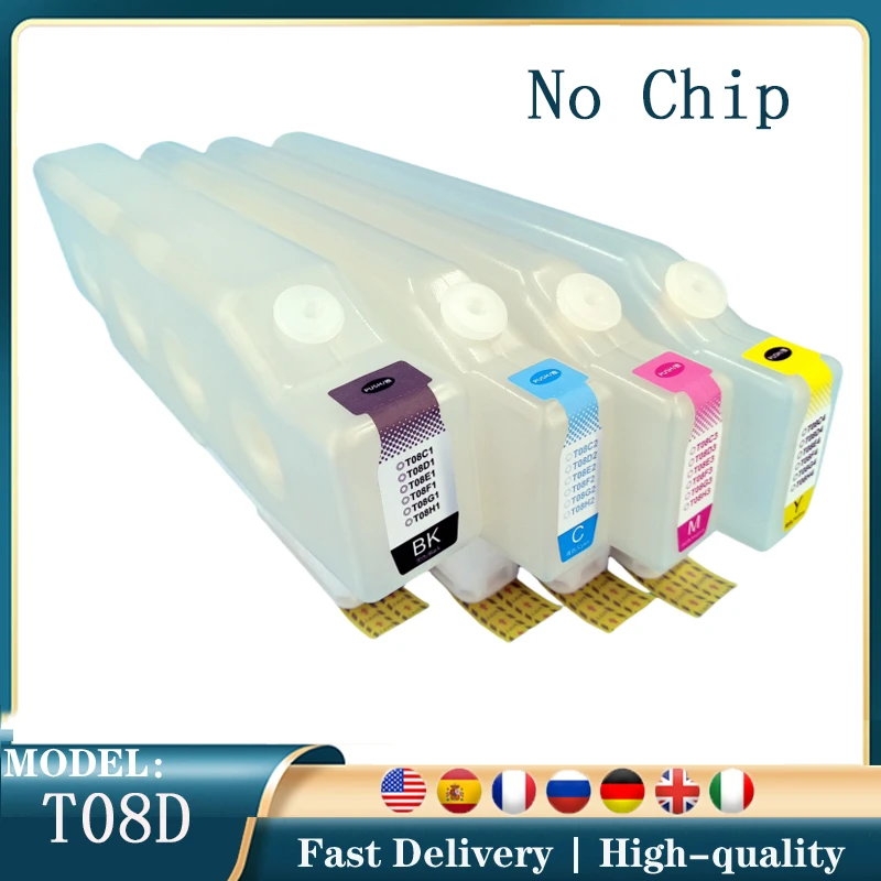 

T08C T08D T08G T08H Запасные картриджи без чипа для картриджей Epson AM-C4000 AM-C5000 AM-C6000 4 цвета BK 650ML C 400ML
