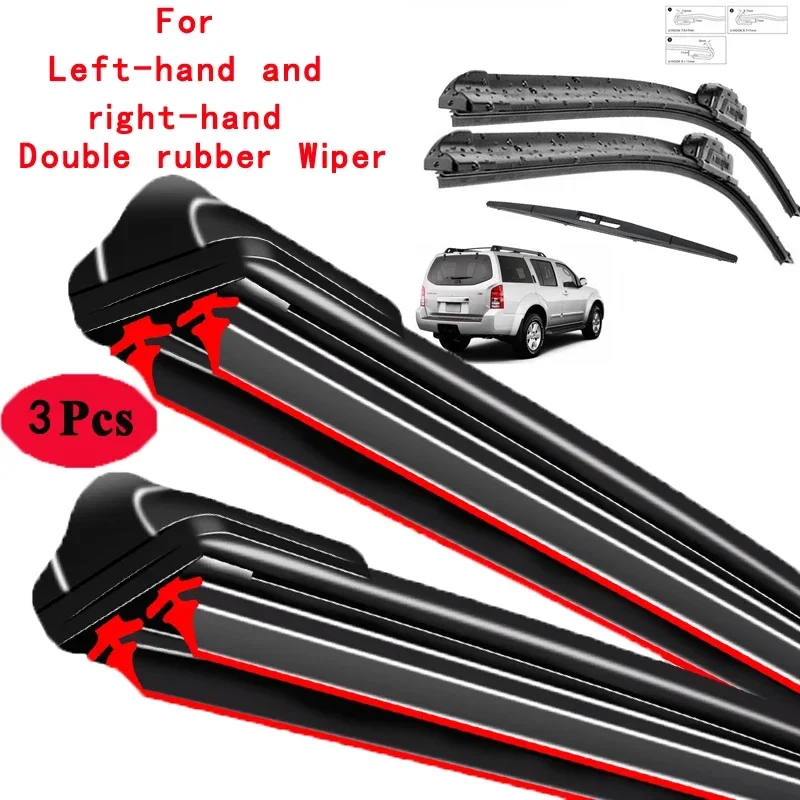 

Car Wiper Front & Rear Wiper Blades Set For Nissan Pathfinder R51 2005 - 2012 Windshield Windscreen Window 24"+18"+12"