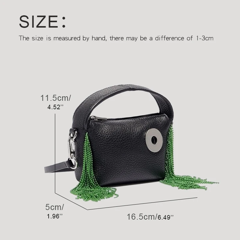 Tassel Bag for Women 2023 Fashion Trend Shoulder Bag Hardware Decoration Small Handbag Luxury Designer Brand Crossbody Bag Walle