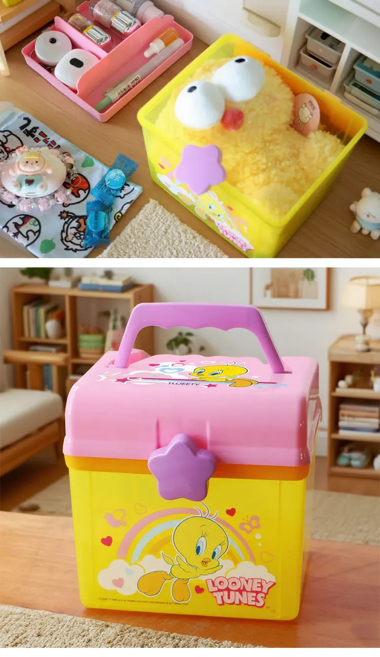 Niedlichen Cartoon Kinder Doppel Schichten Lagerung Box Tragbare Kunststoff Spielzeug Kinder Geburtstag Geschenk Kreide Snack Gebäude Block Organizer – Detail 20