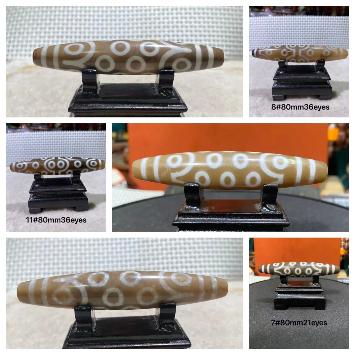 

1pcs/lot 80mm Rare Multi-Eyed Totem Agate Dzi Bead Shale Antique Ornament Handheld Item Tribute Sweater Chain Pendant