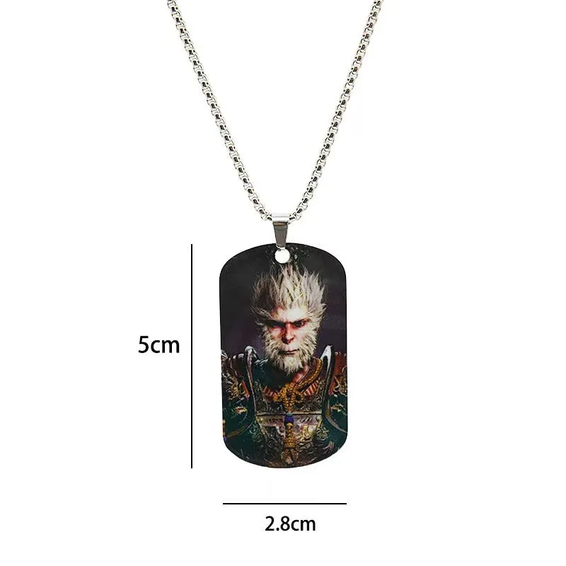 Newly Arrived Jewelry - Black Base Wukong Acrylic Printed Necklace, Keychain Man Mysterious and Domineering Necklace