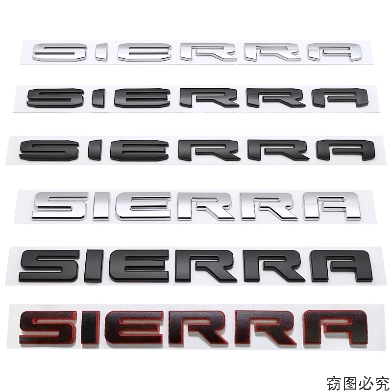 Наклейка с логотипом задней части багажника, подходит для GMC SIERRA, модификация корпуса из АБС-пластика, английская этикетка, наклейка с надписью на внешнюю продажу
