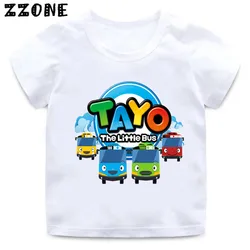 Camiseta de dibujos animados Tayo the Little Bus para niños, Ropa para Niñas, camiseta para bebés, Tops de manga corta para niños, ooo5837, gran oferta