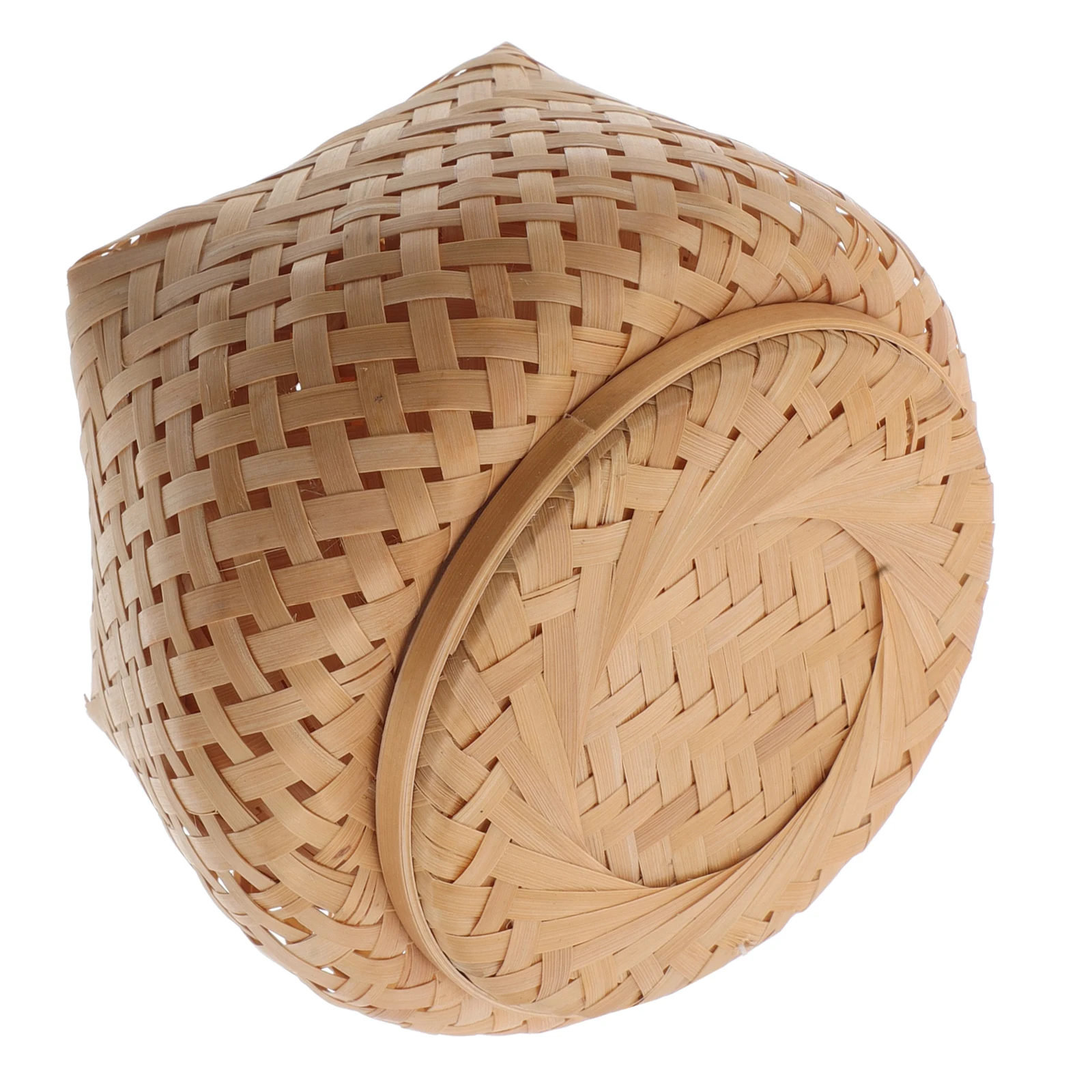 

Tea Jar Gift Box Bamboo Woven Storage Basket Small Wicker with Lid Bag Caddy Baskets Round