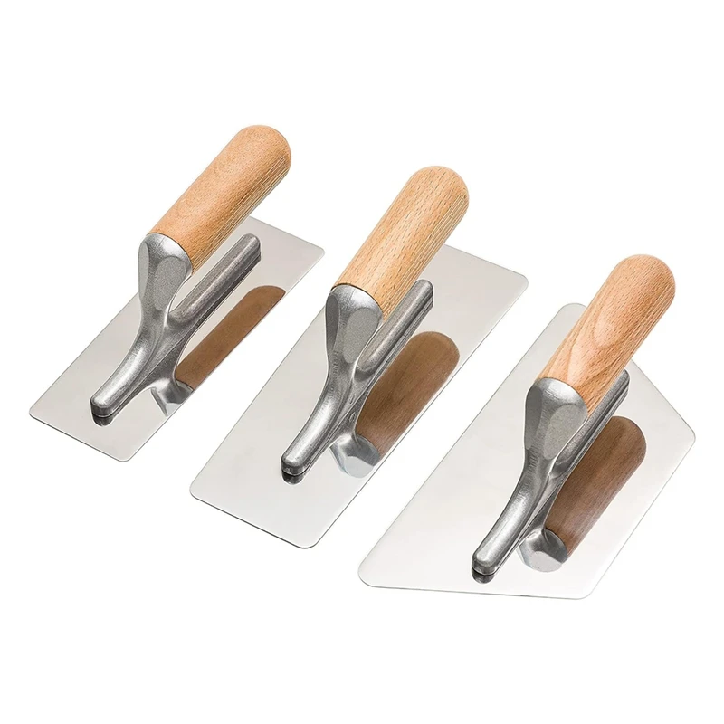 

Polished Stainless Steel Venetian Plaster Trowel Set 3 PC Paint Plastering Finishing Hand Tools