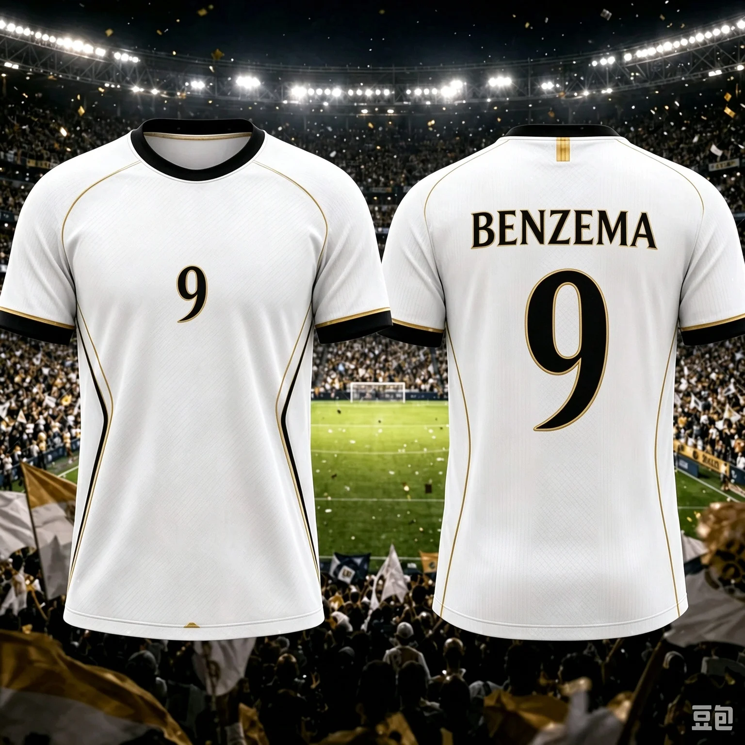No.9 White Robe Team's Best 11 Players Team T-shirt - Casual Daily Sport Training T-shirt - Suitable for Adults and Children