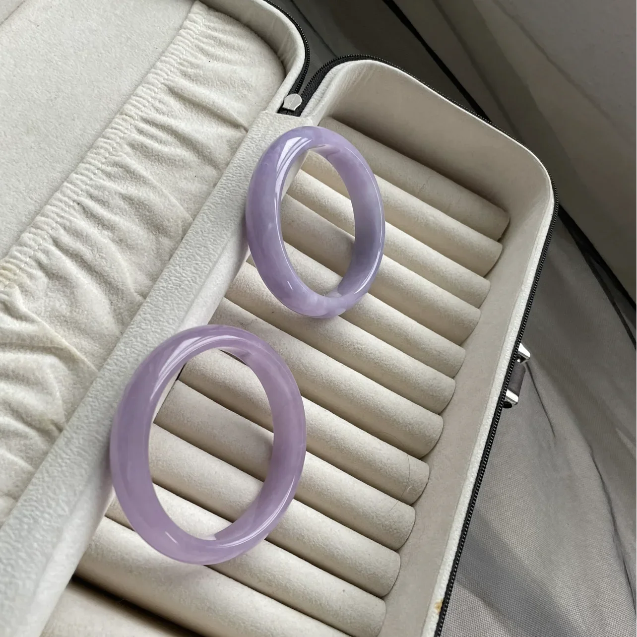 New jadeite purple bracelet girl spring color ice waxy violet lucky high-end flat strip dress