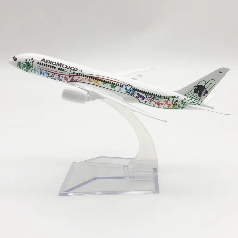 

Diecast Metal 1/400 Scale Aeromexico B787 Planes Aircraft Model Planel Collect Gifts airplane kids toys 16CM