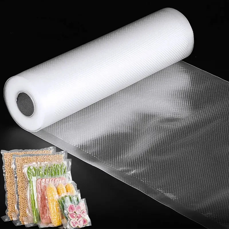 1 Roll Vacuum Sealer Bag Cuttable Disposable Transparent Food Storage Sealing Bag For Meat Fruit Vegetable Kitchen Accessories