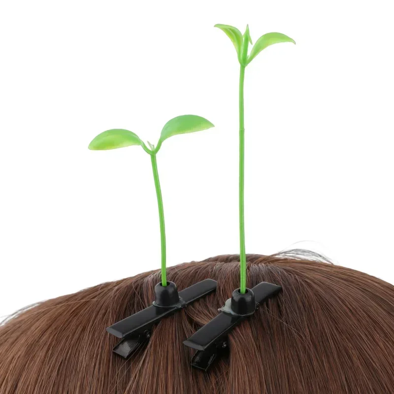2025 New Simple Korean Green Sprout Grass Hair Clip Plant Bean Hair Cute Hairpin for Women Girls  Hair Plant Accessories Gifts