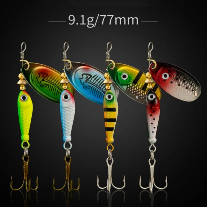 جديد 5/10 قطعة الصيد سبينر الطعم 9 جرام/7 سنتيمتر ملعقة إغراء المعادن الطعوم خطاف ثلاثي Isca الأسماك الاصطناعية المتذبذب المغذية الكارب سبينيربايت #2
