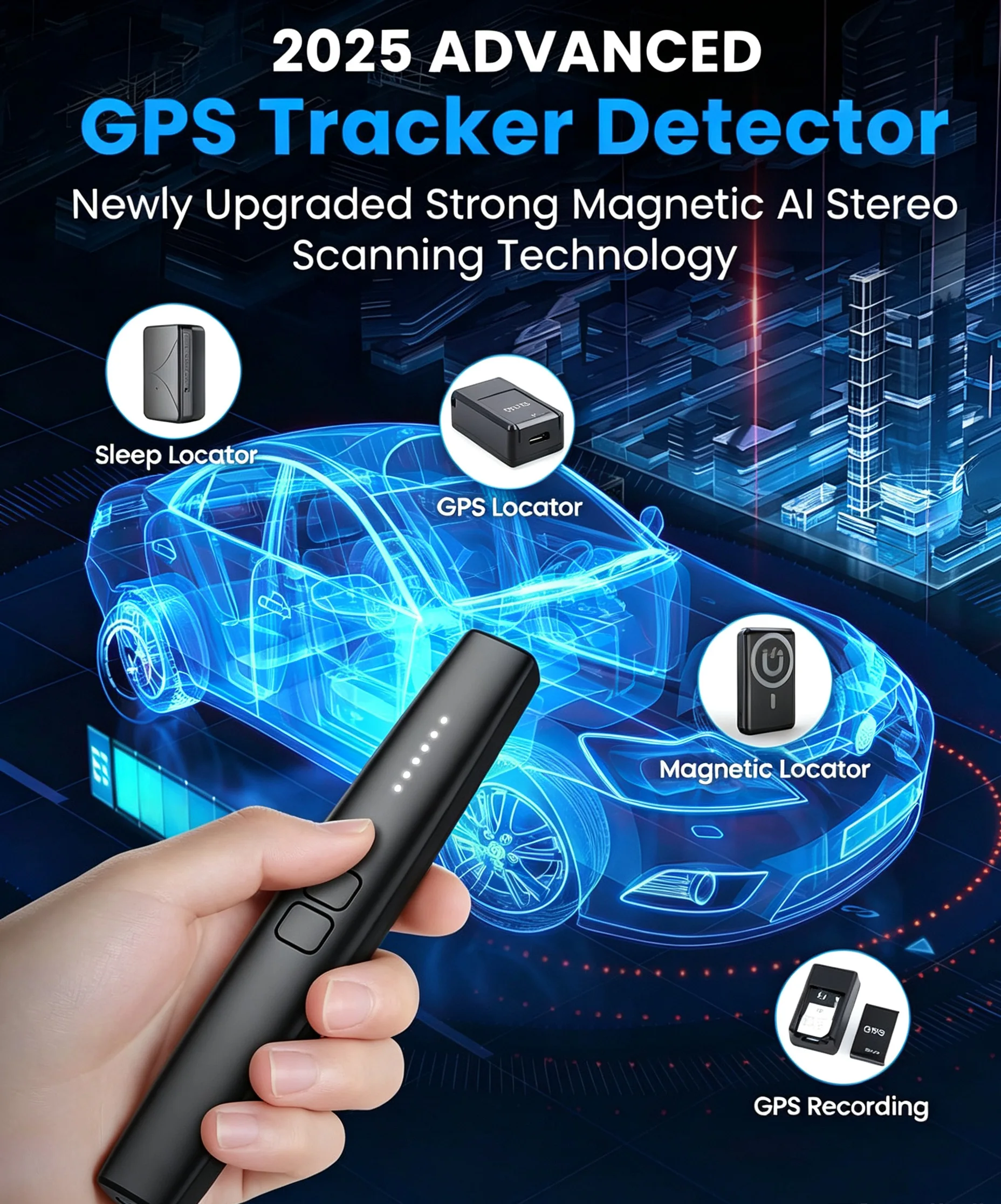 Ultra-Precision AI Spy Camera Detector Enhanced Anti Surveillance Device Detect Hidden Cameras GPS Tracker Listening Bugs Finder
