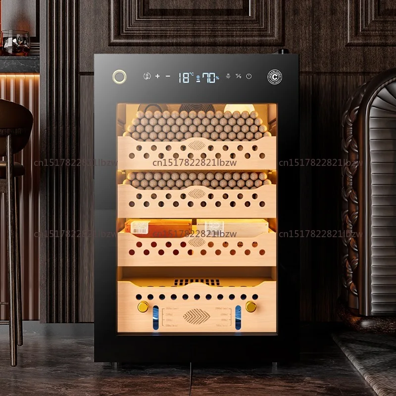 60C Constant Temperature and Humidity Compressor Air Cooled Smart Mini Cigar Cabinet with WIFI and Fingerprint