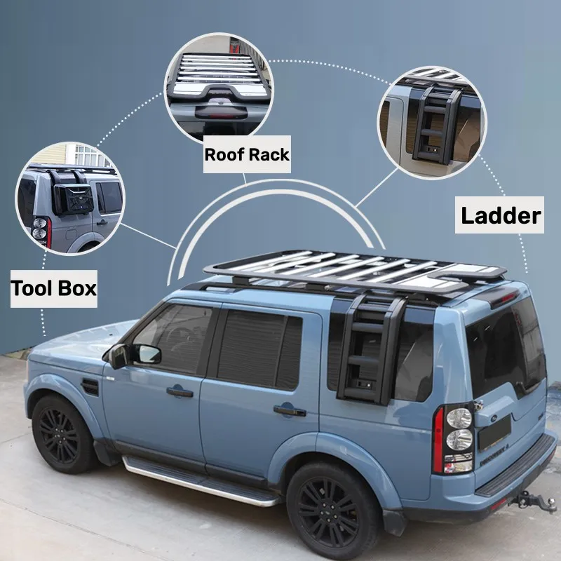 

Новый внедорожный багажник на крышу 4x4 с автозапчастями для Land Rover Discovery 5, автомобильные аксессуары, багаж на крышу
