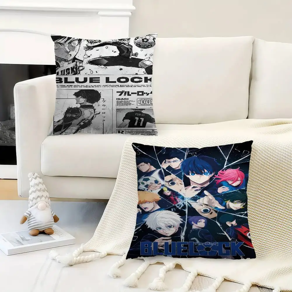 

Anime Blue Lock Cushion Cover Car Throw Pillow Case For Sofa Car Christmas Gift 40x40cm 45x45cm