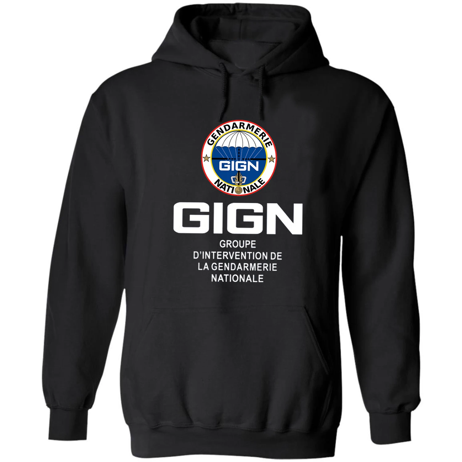 

French National Gendarmerie Intervention Group GIGN Elite Unit Pullover Hoodie 100% Cotton Comfortable Casual Mens Sweatshirt