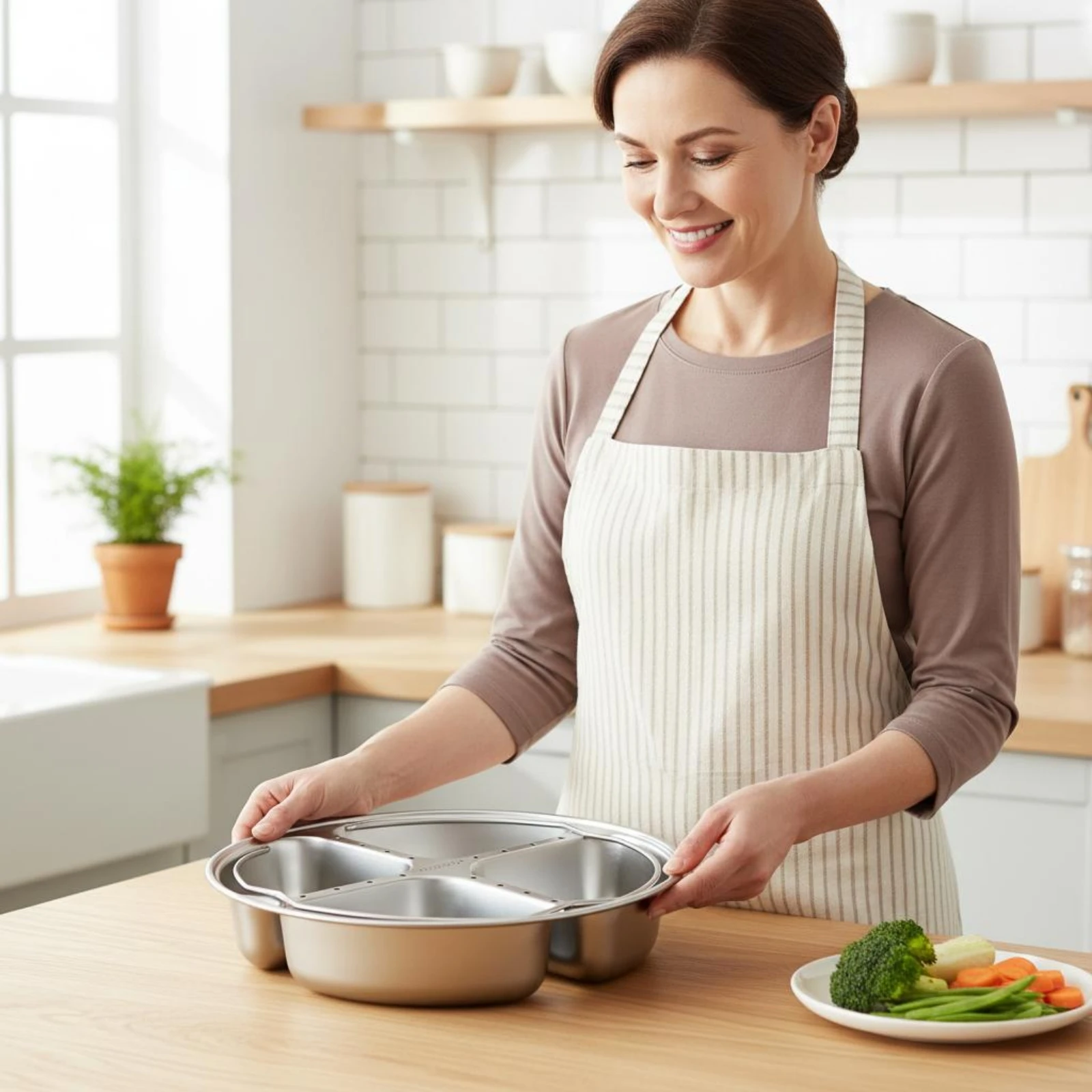 

Rice Cooker Steam Tray Raised Rim Stainless Steel Steam Tray Rice Cooker Steamer Insert Polished Silver
