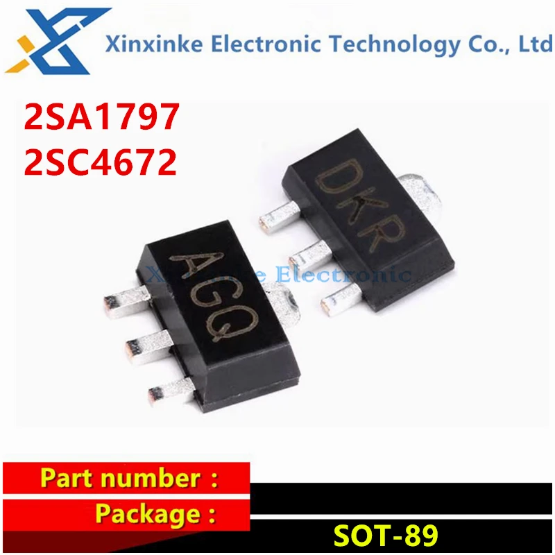 15PCS 2SA1797 2SC4672 SOT-89 Marking:DK AG Bipolar Transistors - BJT PNP 50V 3A