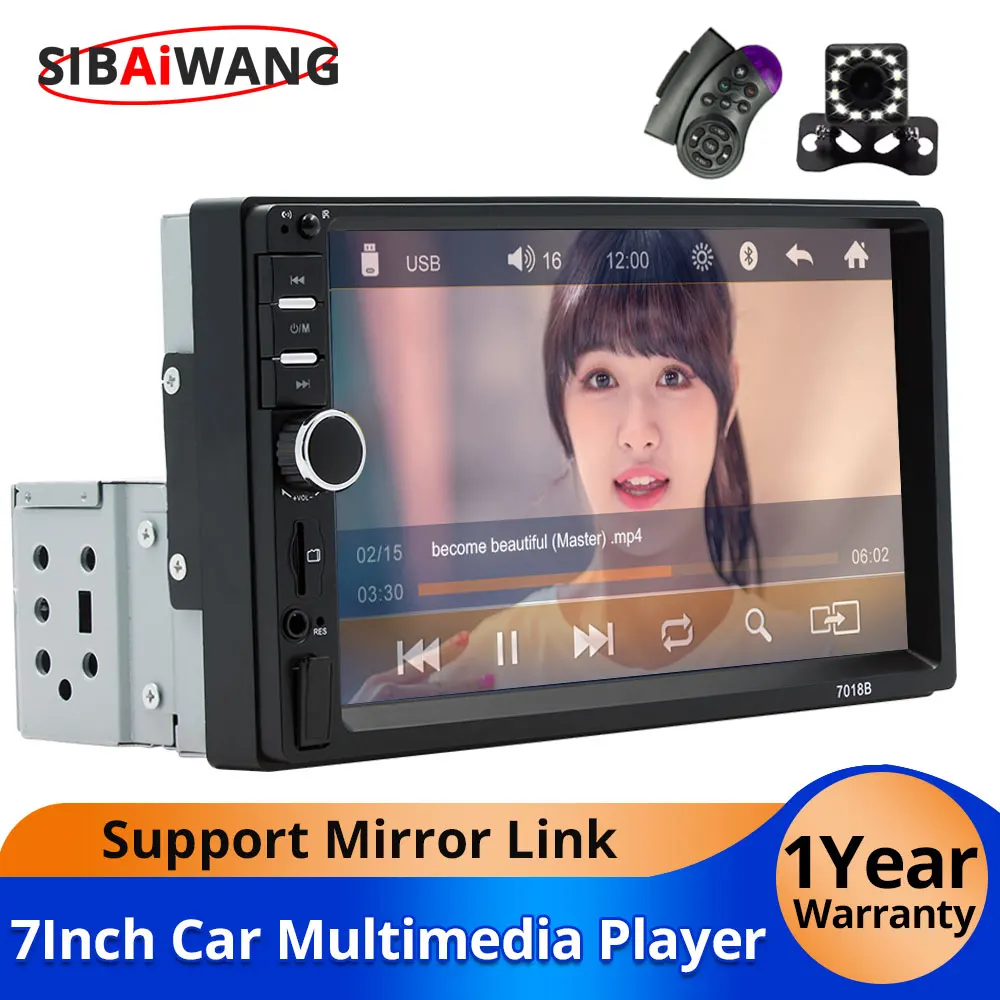 

1Din Car Radio Stereo Bluetooth Video Auto Intelligent Multimedia Player TF 7Inch Touch Screen Auto Radio Mirror Link Monitor