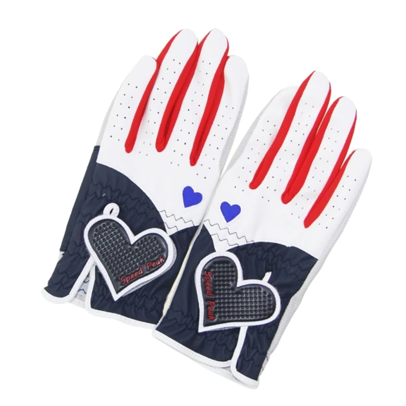 

1 Pair Women Golf Gloves PU Leather Left or Right Handed Almost Weather Grip Golfer Gloves NonSlip Flexible Golfings