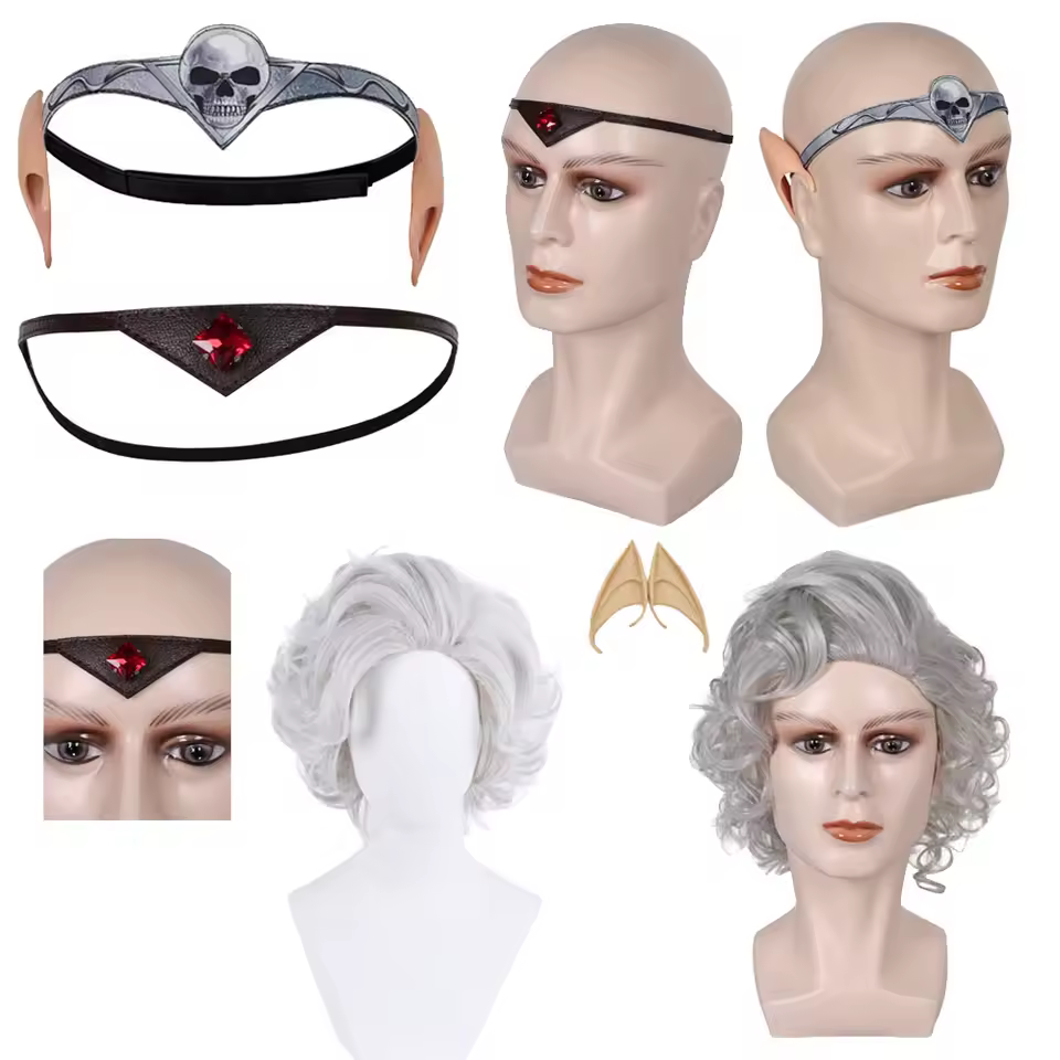 Baldur Cos Gate Astarion Cosplay Wig Adult Men Headband Elf Ear Halloween Carnival Party Fantasy Costume Accessories Prop - AliExpress 