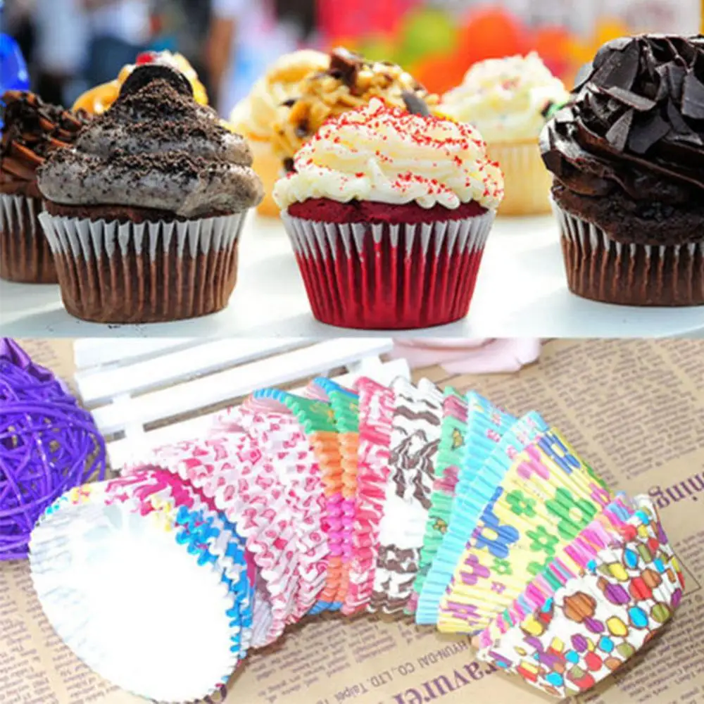 100Pcs Colorful Paper Cake Cupcake Liner Case Party Wrapper Muffin Baking Cups Kitchen Cake Tools Decorating Tool Dropship