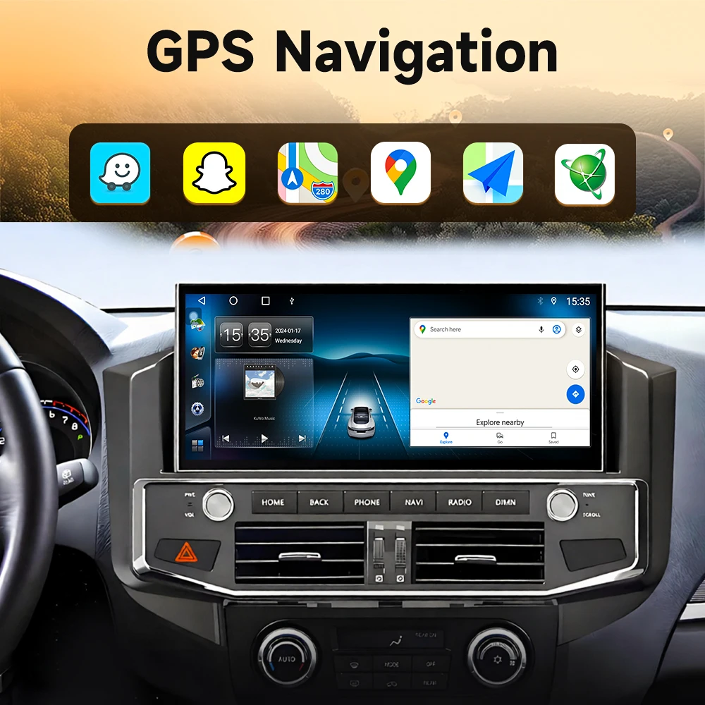 12.3 inch Android 16 For Mitsubishi Pajero 4 V80 V88 V90 V93 V97 V98 2007-2020 Car Radio Wireless Carplay Multimedia Touch Scree