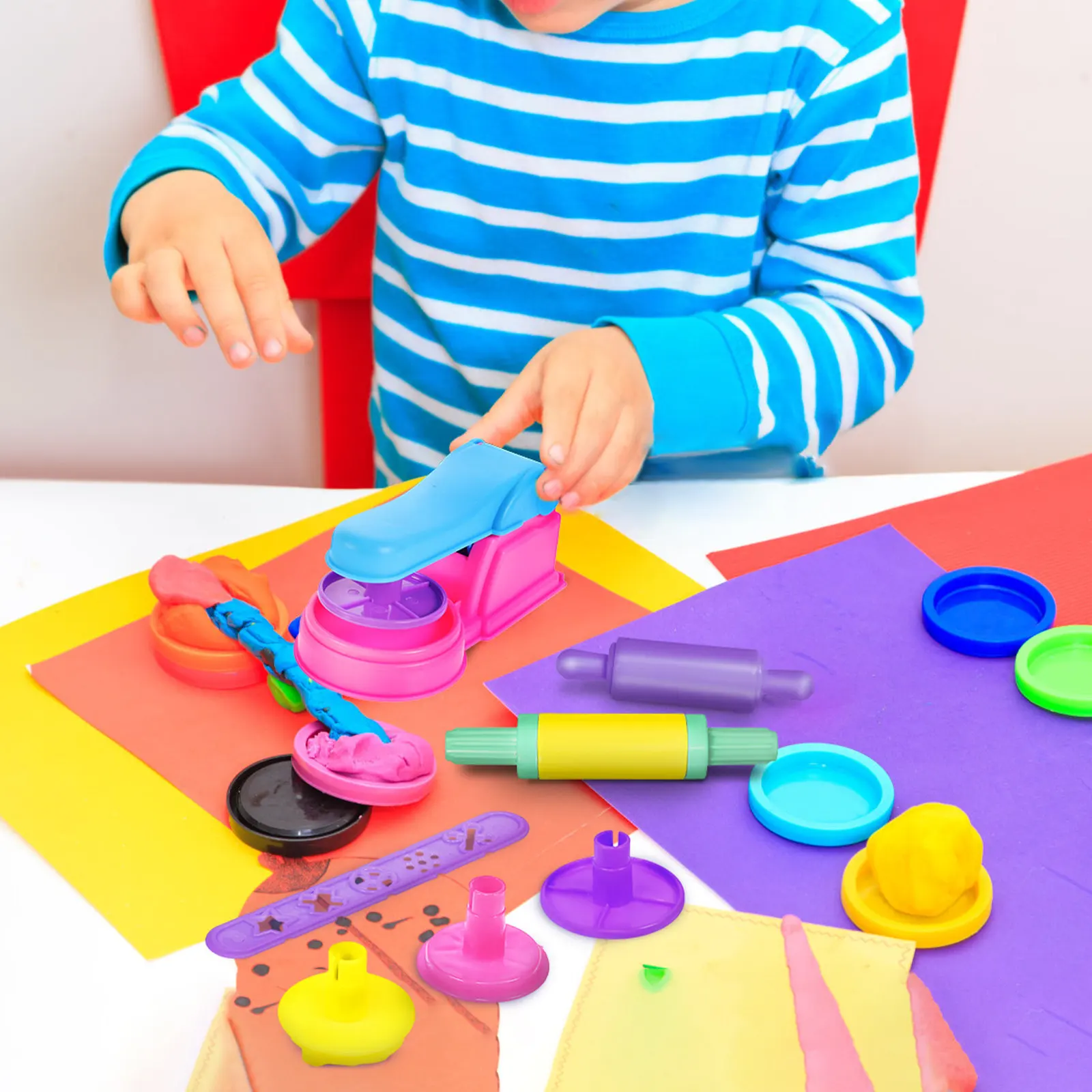 Kit de Ferramentas para Massa com 22 Peças e Moldes de Plástico para Crianças, Conjunto de Ferramentas para Modelagem de Argila, Diversão Criativa na Cozinha, Uso Educacional em Casa e na Sala de Aula