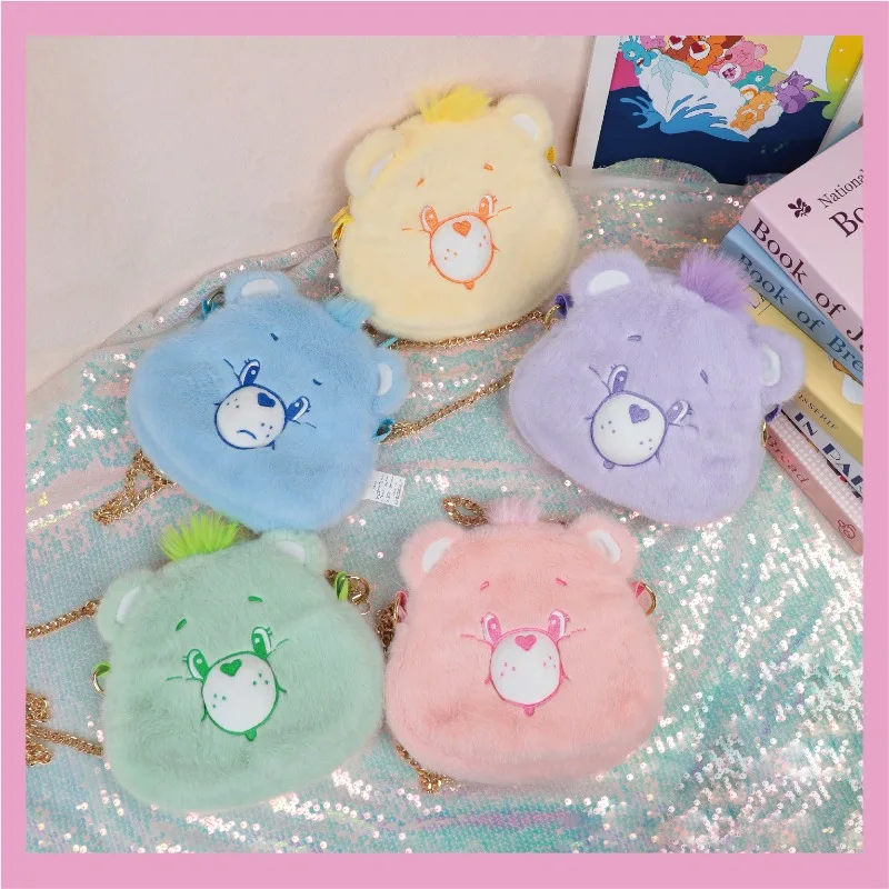 

Miniso, новая натуральная сумка через плечо с медведем Love Carebears, милая плюшевая сумка через плечо с радужным медведем, рюкзак для девочек, подарок на день рождения