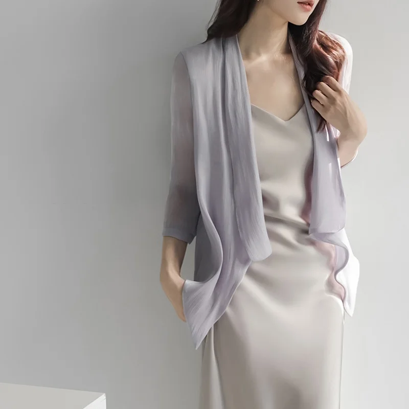 

Summer Shawl Lightweight Sleeveless Lace Top Women's Style Korean Commute Fashion Loose Fit Seven Sleeve Length