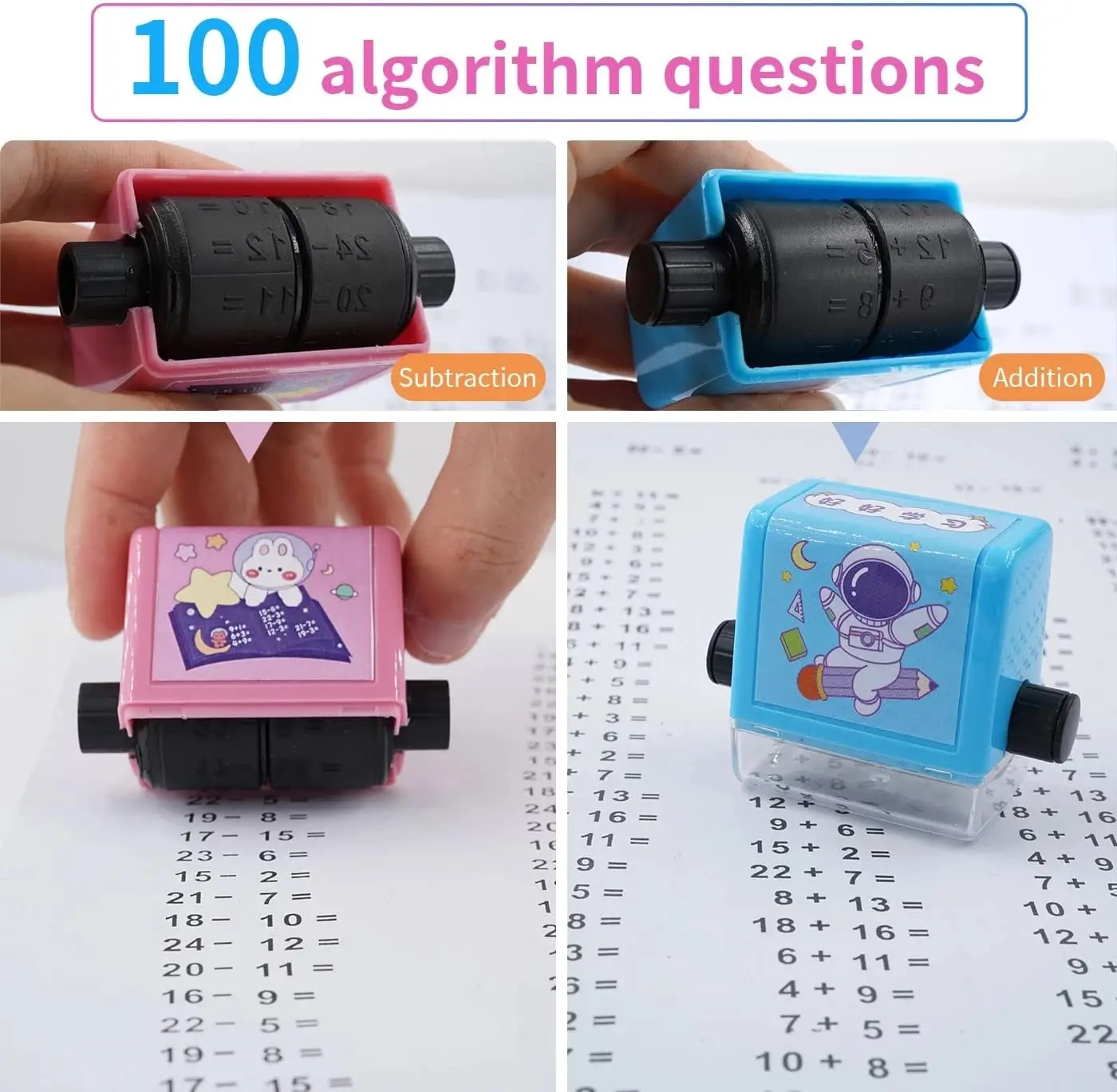 Mathematics Practice Number Rolling Stamp Addition And Subtraction Primary School Students Practice Questions Within 100 Math