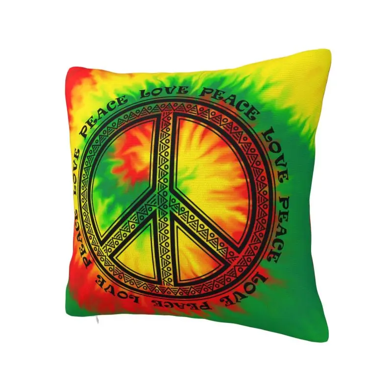 Tie Dye Tribal Peace Sign Love Cushion Cover 45x45 Cm Velvet Polyester Throw Pillow Case For Sofa Home Decoration Pillowslip