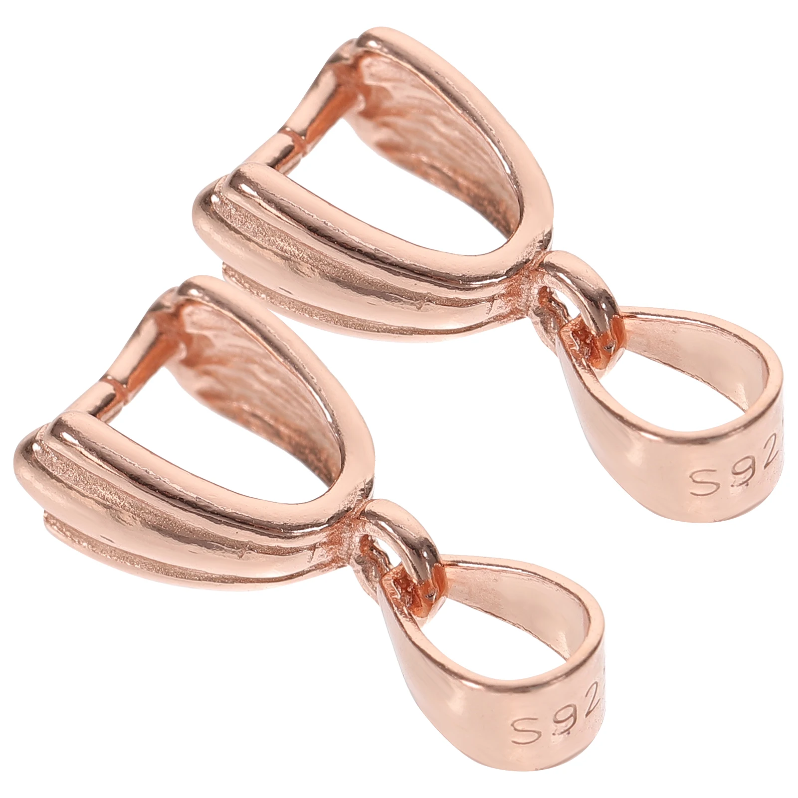 

2pcs Sterling Silver Clasp 925 Jewelry Making Necklace Compatible Stones Gems Charm Holder Large Opening Fade Resistant