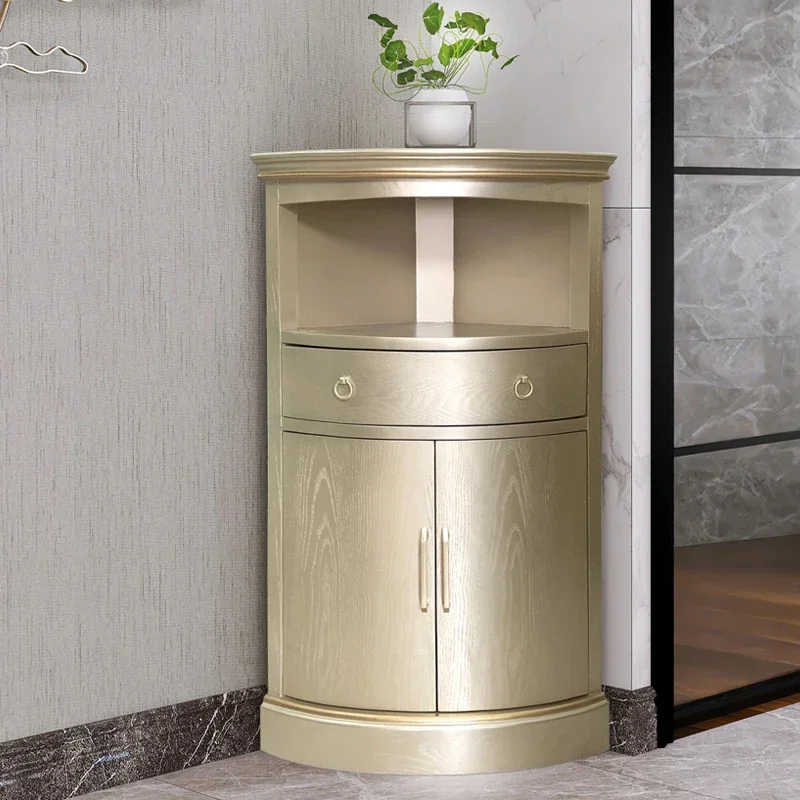 

Легкий роскошный угловой шкаф, треугольный шкаф из массива дерева, простой современный треугольный угловой шкаф для гостиной, шампанского