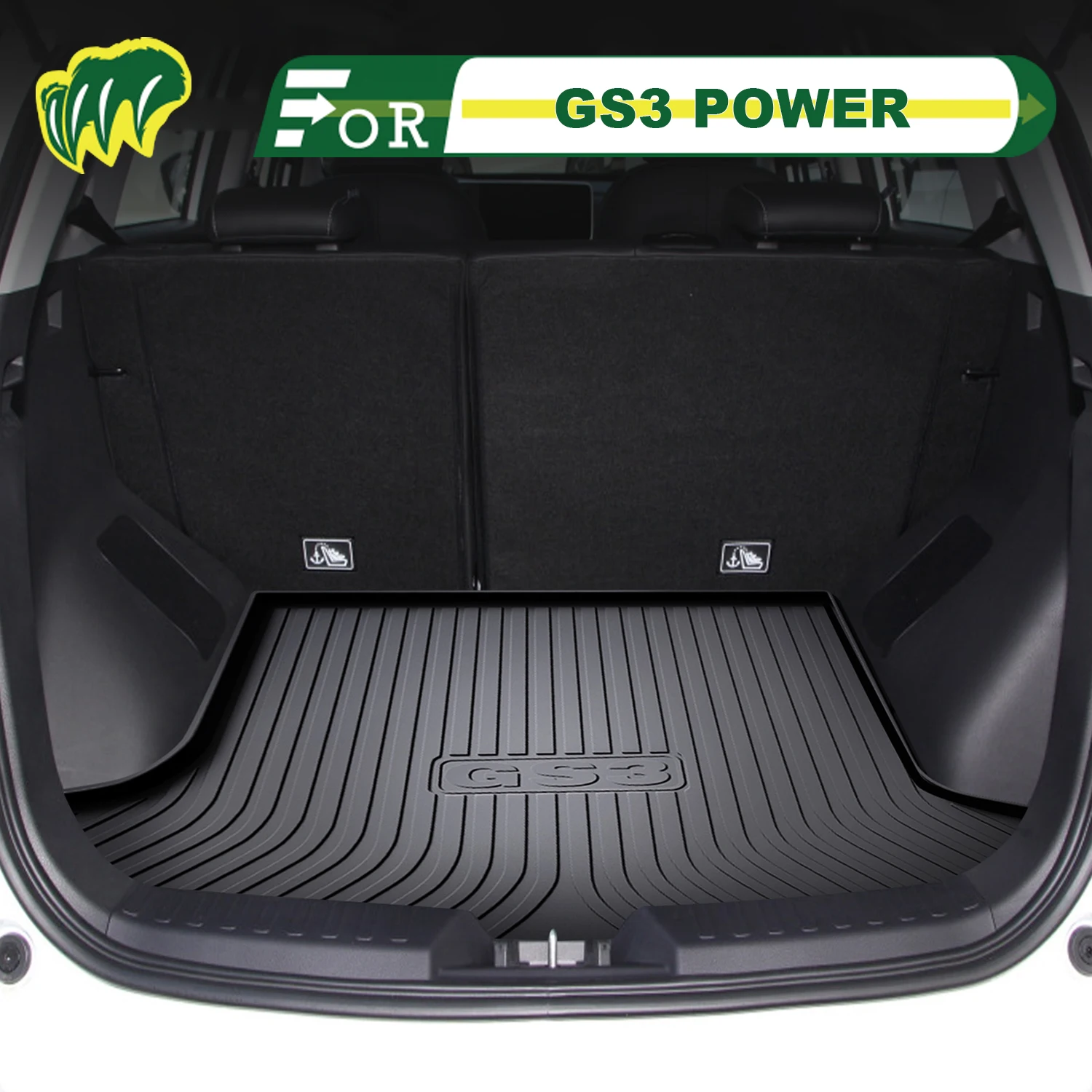 

Для GAC Trumpchi GS3 POWER 2017-2025 TPE Custom Fit Коврик в багажник автомобиля Коврик для багажника 3D-образный коврик для багажника Защитный коврик для заднего багажника