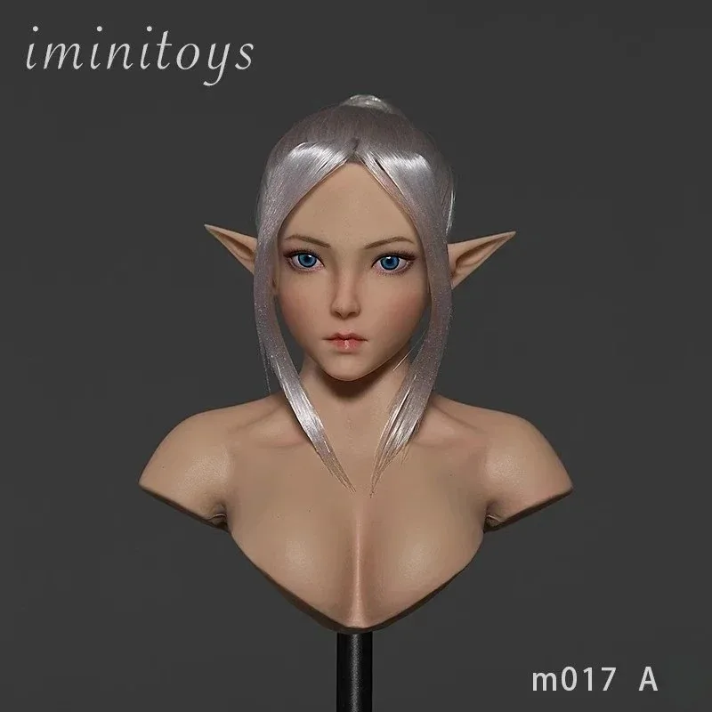 Iminitoys M017 1/6 أنثى الجندي الجنية البكر رئيس نحت جميل قزم فتاة رئيس لعبت نموذج ل 12 "الشكل شاحب دمية الجسم